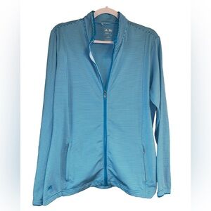 adidas Climalite Sz XL Full Zip Jacket with 2/Zip Pockets - blue and white